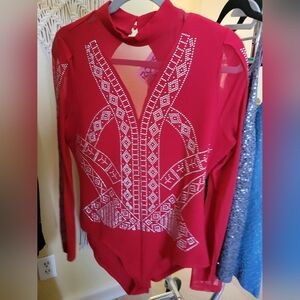 Studded mesh body suit